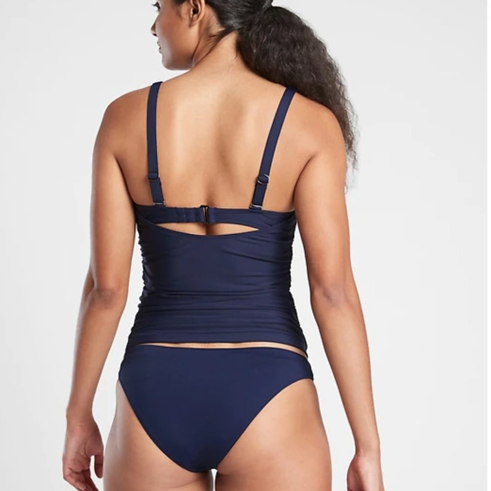 Square Neck Bra Cup Tankini 32D/DD - Dress Blue - Picture 2 of 4
